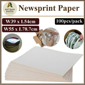 Newsprint Paper Sheets 100pcs Pack For Void Fill Carton Stuffing Box Fill Protective Packaging Wrapping Paper Multiple Sizes W39xL54cm W55xL787cm Bulk Supply Shipping Moving Box Liner Bubble Wrap Alternative Packing Cushioning Material Board