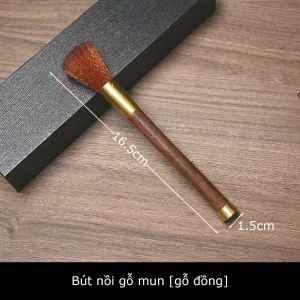 Cọ vệ sinh máy pha cà phê có tay cầm bằng gỗ dùng phủi bột cà phê-HAUSE
