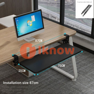 I know Punch-free Large Keyboard TrayErgonomic Clamp Mount Under Desk Mount Slide Tray with Slide-Out Platform Computer Drawer for Typing and Mouse Work