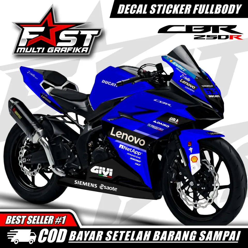 TERBARU Decal Striping Honda CBR 250 RR Ducati Lenovo Stiker