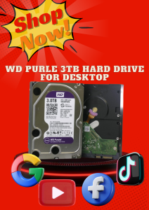 ICX WD PURLE 3TB HARD DRIVE FOR DESKTOP