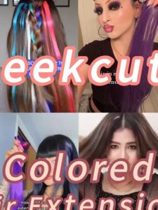 Colorful Clip In Hair 22Inch Glitter Sparkling Fairy Hair Tinsel Straight Hair Piece For Kids Women