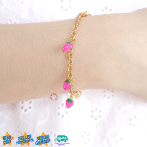 Lovelybutik - Gelang Tangan Xuping Anak Gold - M3lly Gelang Xuping Anak Perempuan Terbaru Dengan Mainan Stober1 Ukuran 15 Cm