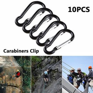 JULIA Small 10Pcs Locking Aluminum Alloy D Ring Shape Keychain Carabiner Carabiners Clip Hanging Buckle