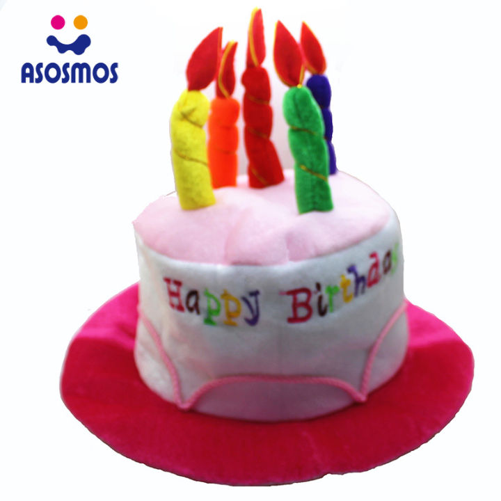 ASM Birthday Cake Candle Hat Short Plush Adult Party Amusement Park