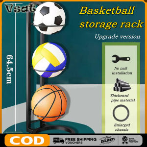 Basketball Ring 3 Tier Cube Indoor Removable Vertical Space Save Ball Storage Rack