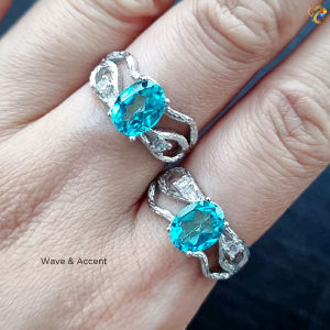 Collectors Grade Paraiba Blue Topaz Titanium Adjustable Rings (2 Designs)