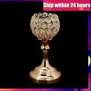 【COD】New Arrival 3 Height Golden Crystal Tea Light Candle Holder Set Romantic Dinner Table Sparklers Wedding Decor Candelabra Tealight Candlestick