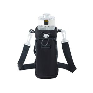 CHENJIE Front Pocket Water Bottle Carrier Bag Shoulder Strap Waterproof Water Bottle Sling Bag Case Universal Large Opening Crossbody Water Bottle Purse Walking