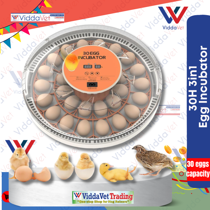 3in1 30 Egg Incubator with Automatic Turner Digital Temperature Wonegg