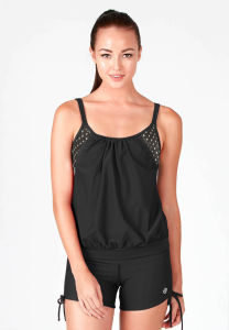 FUNFIT 2-in-1 Blouson Tankini Top (Stormi/Polka Dots) | Athleiswim | S - 2XL (New)