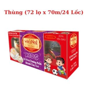 Thùng 24 Lốc Yến sào cao cấp winsNest kids 20% tổ yến chưng sẵn dành cho trẻ em (3Lọ/ Lốc)