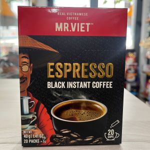 Cà phê Đen Hòa Tan Mr Viet Espresso 40g - Mr Viet Espresso Black Instant Coffee (20 gói x 2g)