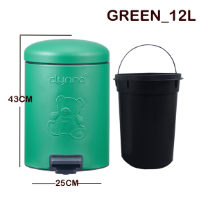 e99store Housekeeping Cleaning Metal Foot Pedal Type Trash Can Silent Close Lid Waste Basket Garbage Bin with Inner Bucket
