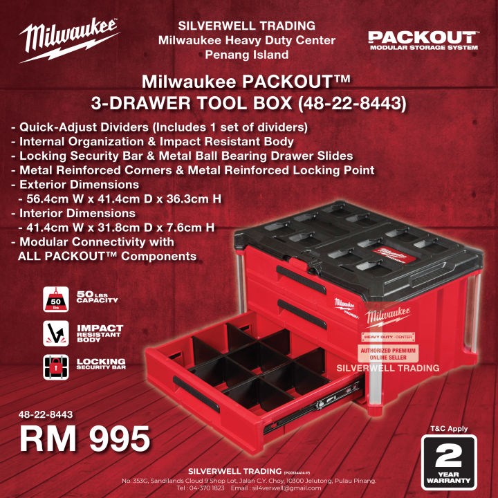 Milwaukee PACKOUT 22 in. Modular 4-Drawer Tool Box with Metal