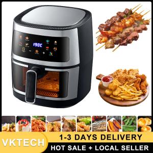 5L Stainless Steel Smart Air Fryer Oven Timer & Temperature Control Large Capacity Household Air Fryer with Touch Screen for Kitchen Restaurant