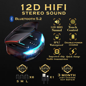 Gaming wireless Bluetooth bass Earbuds no delay stereo waterproof TWS HiFI gaming earphone with mic earbud