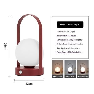 LED Rechargeable Wedding Table Lamp Eye protection Bedside Lampfor Bar and Restaurant Atmosphere LampFast shipping