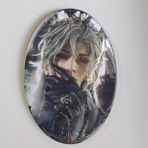 Sylus Love and Deepspace Silver Wings Requiem Exquisite Oval Badge Pin Brooch Merch DIY Gift for Students Anime Game Collection