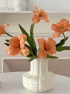MLADEN Tulip Artificial Flowers Bouquet Soft Fake Tulips for Home Office Room Decor Wedding Photography Props Flower