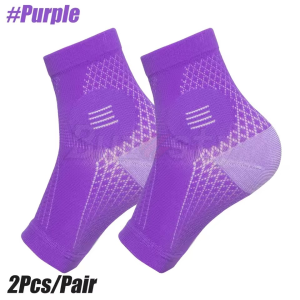 Buzesty Ankle Compression Socks Support Sleeve – (1 Pair) Foot Brace for Plantar Fasciitis Relief Achilles Tendonitis Arthritis Sprained Ankle Wrap for Men or Women