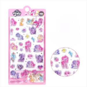 MUMU Top-Grade Quality My Little Pony Stickers Bright Colors Crystal Design 3D Crystal Stickers Children Toys Unicorn Theme Gooka Decorative Stickers Children Decoration