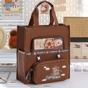 Túi Học Thêm Túi Phụ Đạo Kèm Hộp Bút 2 in 1 Capybara  vải Canvas  chống thấm nhẹ vừa khổ A4