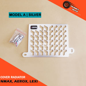 Cover Radiator Racing Full CNC Yamaha NMAX AEROX & LEXI Warna Hitam Silver