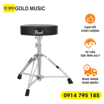 Ghế trống Pearl D50 thiết kế 3 càng với chân nẹp đôi vững chãi phù hợp để sử dụng ngồi chơi trống jazz lẫn trống điện - Gold Music