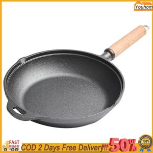 【24 hours delivery】 Cast Iron Skillet Pre-Seasoned Frying Pan with Handle Chefs Pan for Frying Baking Grilling Indoor Outdoor Cooking