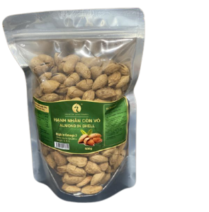 [HCM]500gram Hạnh nhân còn vỏ tự nhiên Mỹ TH FONUT hạt to  không hôi dầu - Hạnh Nhân tươi Mỹ