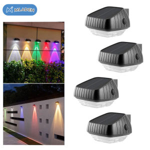 MLADEN Solar LED Wall Light Fence Light Courtyard Street Step Deck Pathway Balcony Solar Lampu Dinding