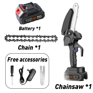 【COD/Local delivery】Japan Import Cordless Mini Chainsaw for 198V Battery Pruning Chain Saw 6 inch with Security Lock Handheld Electric Chainsaw for Wood CuttingBrushless motor technology