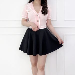 SV 6476 - Yumi Collar Knit Top | Silvervogue | Atasan Rajut Stretch Pakaian Wanita