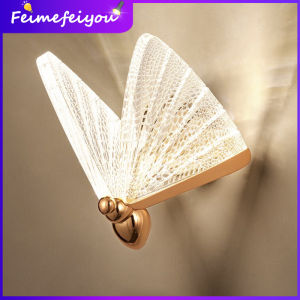 led wall light nordic for living room butterfly wall lighting indoor 3 light colors to switch Luxury Staircase Bedside Bedroom Background dining lamps Decoration