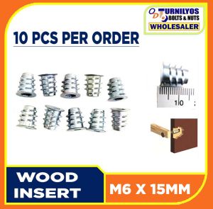 10 PCS INSERT NUTS M8X15 M8X20 OR M6 X 15 Embedded Insert Nut Hexagon Socket Head for Wood Furniture Electroplated