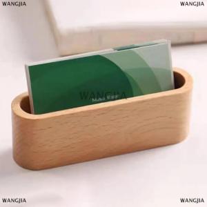 [COD] WANGJIA Business Card Holder Wooden Organizer Office Desk Name Card Display Stand With Pen Slot Memo Pad Cards Stand Card Holder Storage