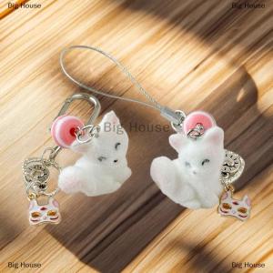 [COD] Big House พวงกุญแจห้อยกระเป๋ารูปสุนัขจิ้งจอกการ์ตูนน่ารักจี้กระเป๋าน่ารักของขวัญสำหรับผู้หญิงสาวจิ้งจอกหน้ากากพวงกุญแจ