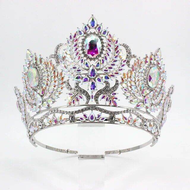 Levery beauty crown queen colorful crowns dress show headband pageant ...