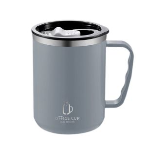 500ml Double Wall Coffee Cup Mug With Spoon And Handle 304 Stainless Steel Vacuum Insulated Hot And Cold Water Bottle Mug Coffee Tumbler【earphea】