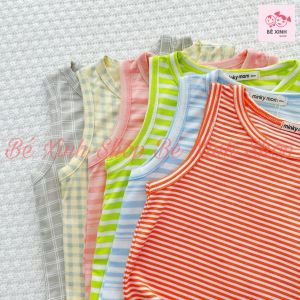 [Xã Kho] Áo Thun Ba Lỗ Cho Trẻ Em Trai Gái 8-16kg Bé Xinh Shop Áo Sát Nách Thun Lạnh Cho Em Bé Trai Gái ÁO 3 LỖ MỚI Bé_Xinh_Shop