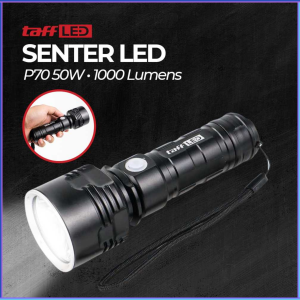 PENGIRIMAN CEPAT TaffLED Senter LED USB Rechargeable P70 50W 1000 Lumens XLM P70 / senter terang jarak jauh led zoom 1000 lumens tahan lama 24 jam buat berburu malam camping jombo cas anti air super besar baterai