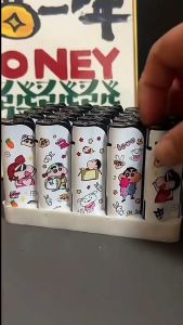 Crayon Shin-chan Blue Flame Gas Lighter Random Design Refillable Lighter - direct blue flame angled ignition strong windproof refillable gas.