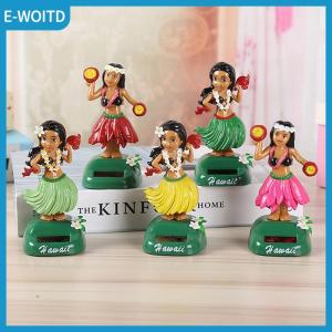 【E-WOITD】 Solar Powered Dancing Decoration Hu&la Girl Shaking Head Doll Dashboard Hawaiian Hu&la Girl For Car Dashboard Office Home