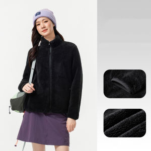 Camel Womens Warm Fleece Zipper Coat Autumn Winter Velvet Warm Jacket