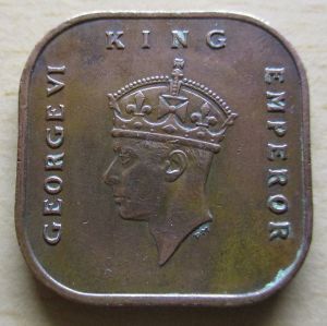 KING GEORGE VI EMPEROR *COMMISSIONERS OF CURRENCY MALAYA* 1 CENT (1943 1945) Coins