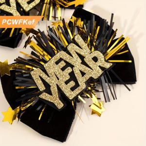 【PCWFKef】 2pcs mềm nhung tóc Bow Clips cho thiếu niên cô gái long lanh năm mới thư thiết kế bên Phụ kiện tóc lễ hội bền tóc pins