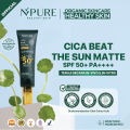 NPURE NPURE SUNSCREEN CICA BEAT THE SUN MATTE SPF 50+ PA++++/ SUNSCREEN JERAWAT / SUNSCREEN HYPOALLERGENIC Acid Extract Beruntusan Hydrating Mencerahkan Wajah. 