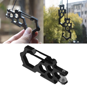 Stainless Steel Carabiner Keychain for Camping Hiking and Outdoor Activities Bottle Opener and Pulley Function