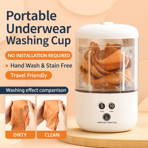 Small Portable Travel Foldable Rotating Wheel Bubble Rotating Mini Washing Machine Turbine Washer Suction Cup Mini Washing Machine for Lazy People